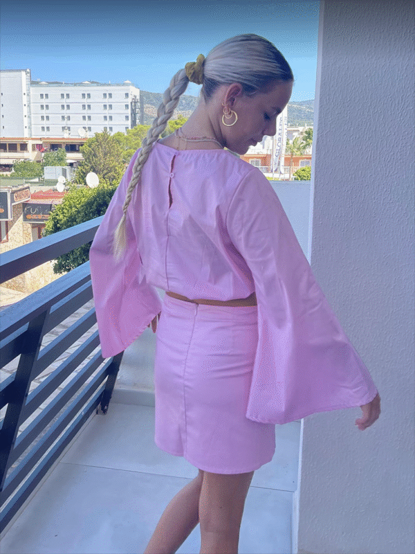 Lilly wide bluse - babylyserød