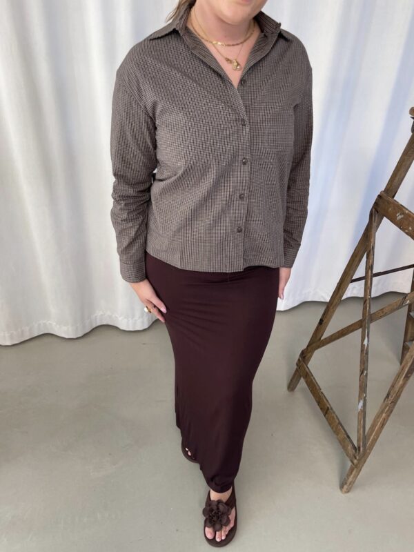 Leonora Soft Maxi Skirt lang nederdel, Brun