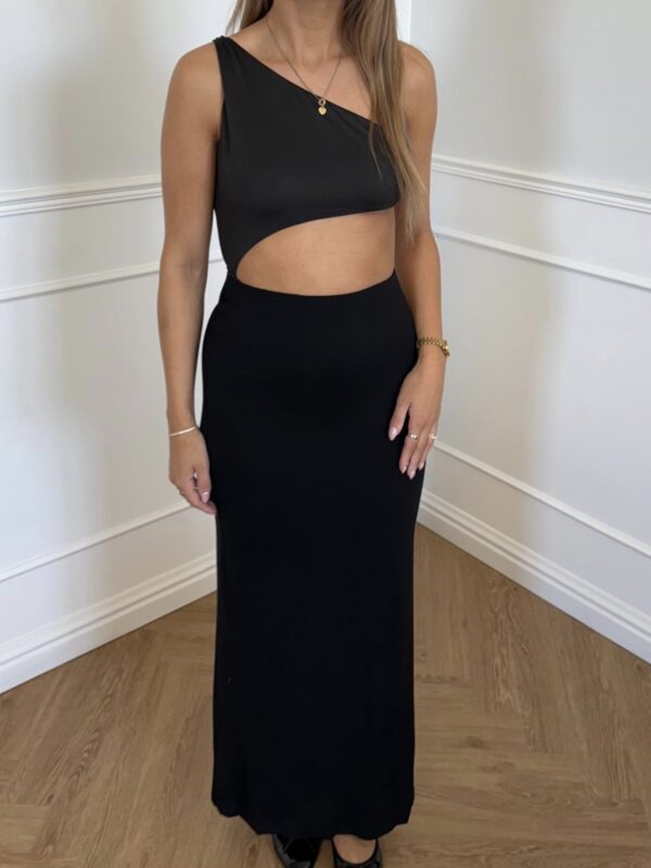 Leonora Soft Maxi Skirt lang nederdel, Sort