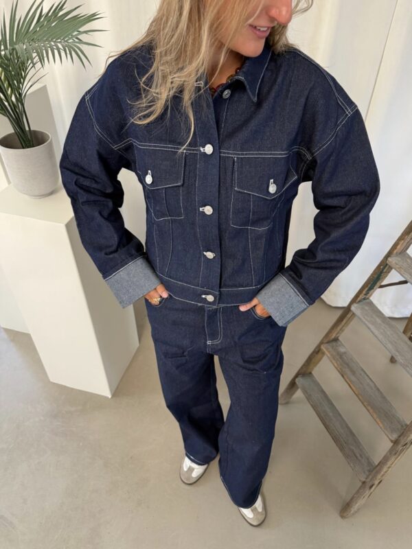 INGRID, Denim sæt Jakke, sælges i 2-dele, Dark Blue