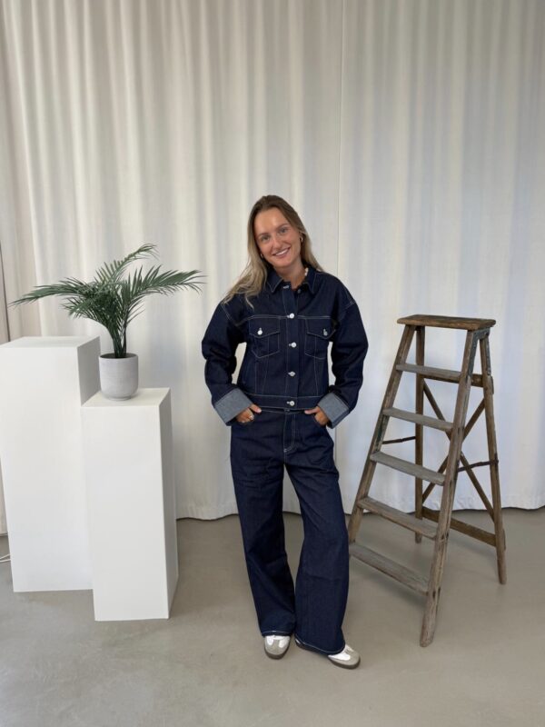 INGRID, Denim sæt BUKSER sælges i 2-dele, Dark Blue